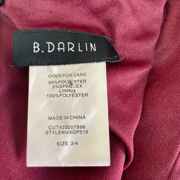 B. Darling A Line Mini Dress in Burgundy Sz 4 - Picture 7 of 9